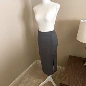 Abercrombie grey ribbed midi skirt